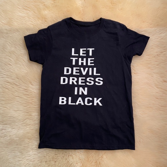 Let The Devil Dress In Black Tee. Worn once. - Picture 2 of 2